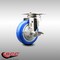 Service Caster 4 Inch 316SS Blue Polyurethane Wheel Swivel Top Plate Caster with Brake SCC SCC-SS31620S414-PPUB-BLUE-TLB - alternate 4